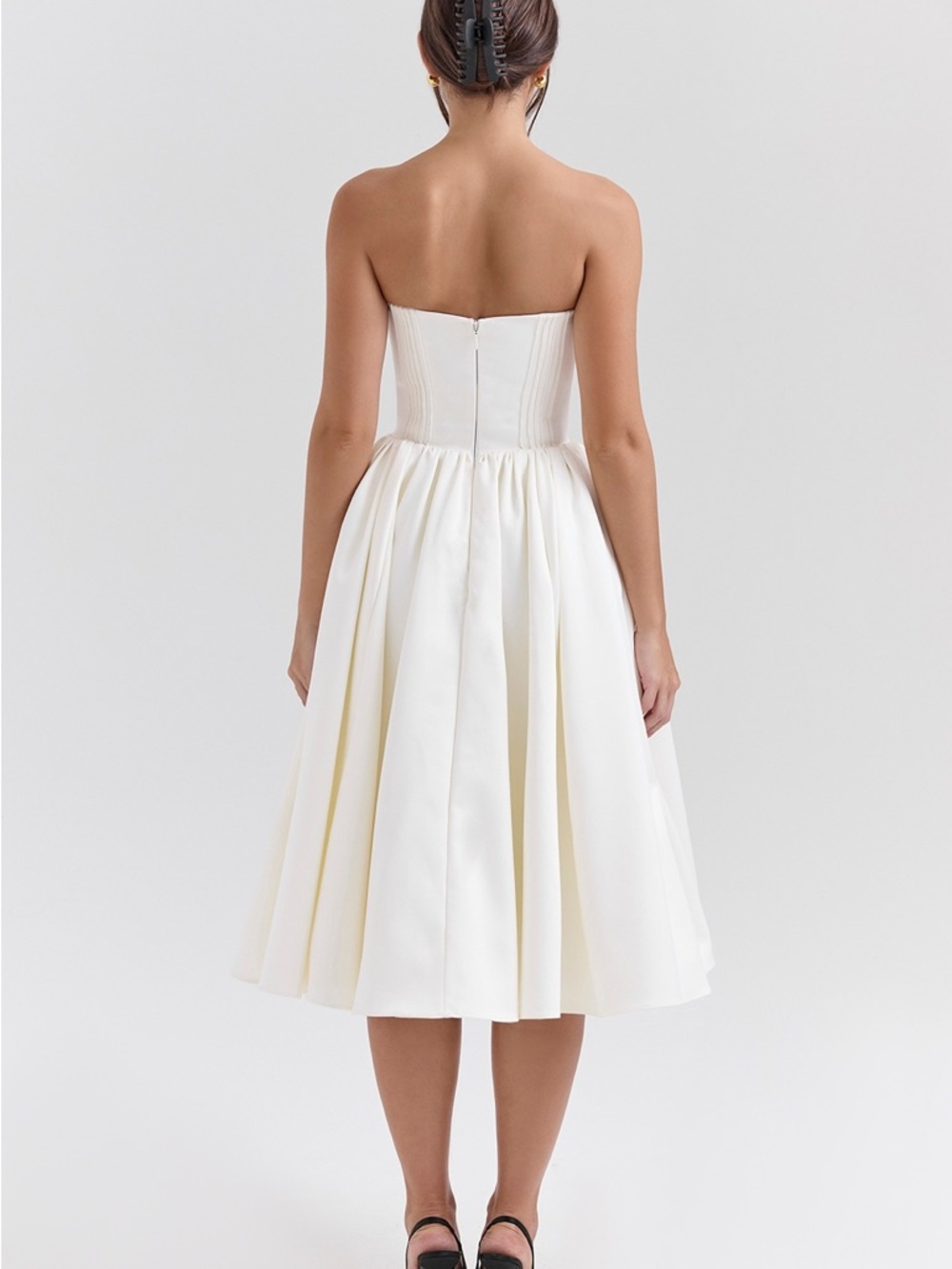 House of CB Strapless Ivory Corset Midi Dress - Picture 7 of 9